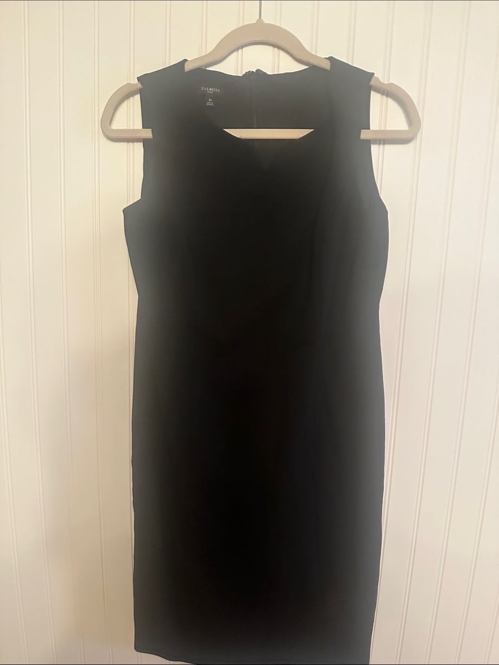 Talbots Black Sleeveless Midi Sheath Dress
